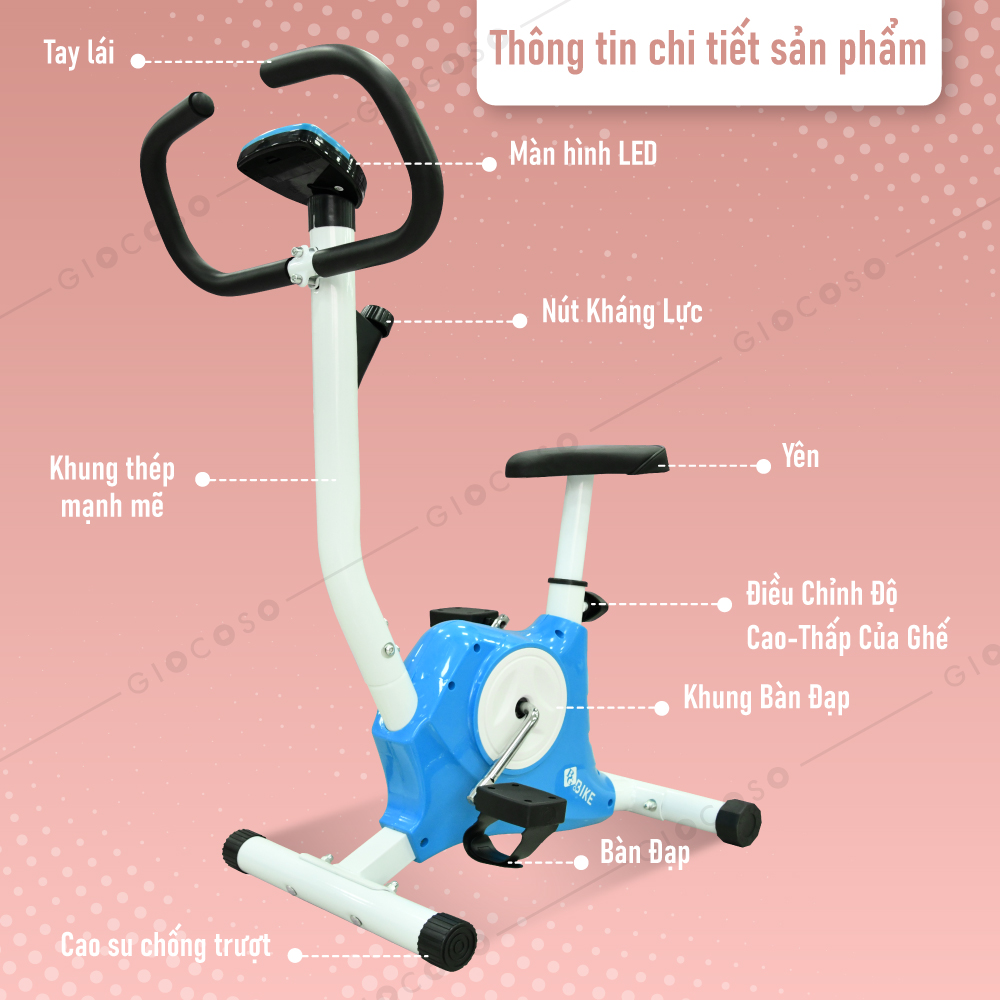 Bg Xe đạp tập thể dục trong nhà Mẫu YS02 BLACK mới 2021