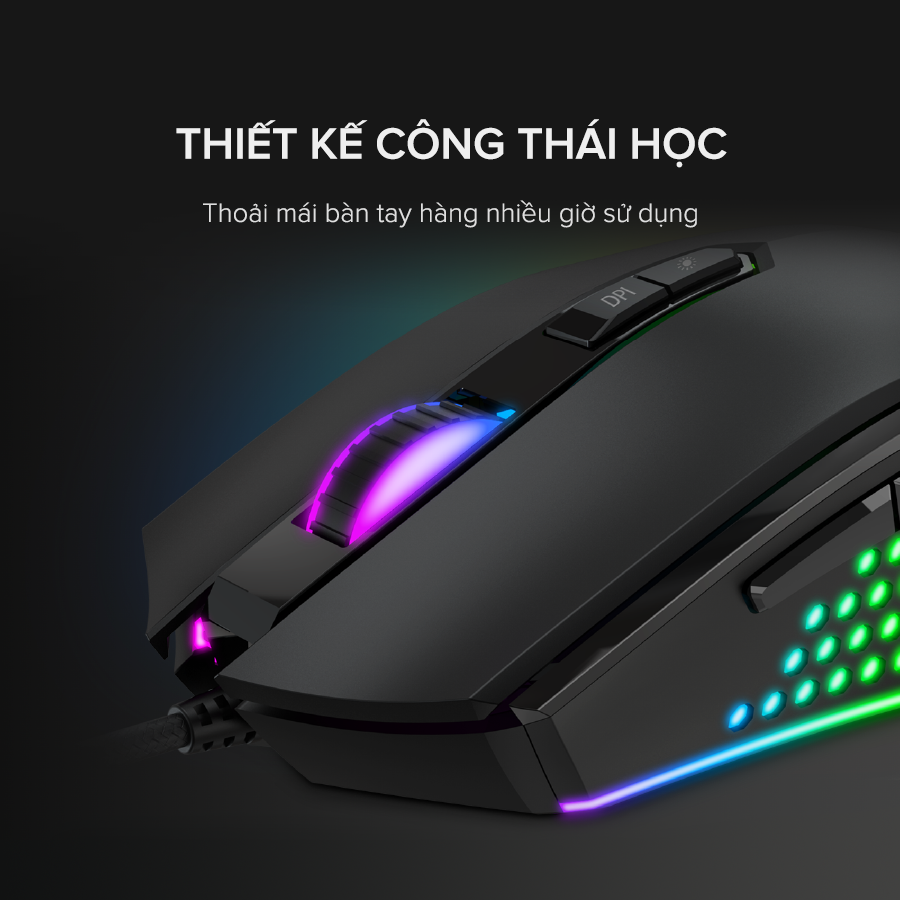 Chuột Gaming Có Dây HAVIT MS814 Thiết Kế Công Thái Học, Nhiều Chức Năng Tiện Dụng - Hàng Chính Hãng