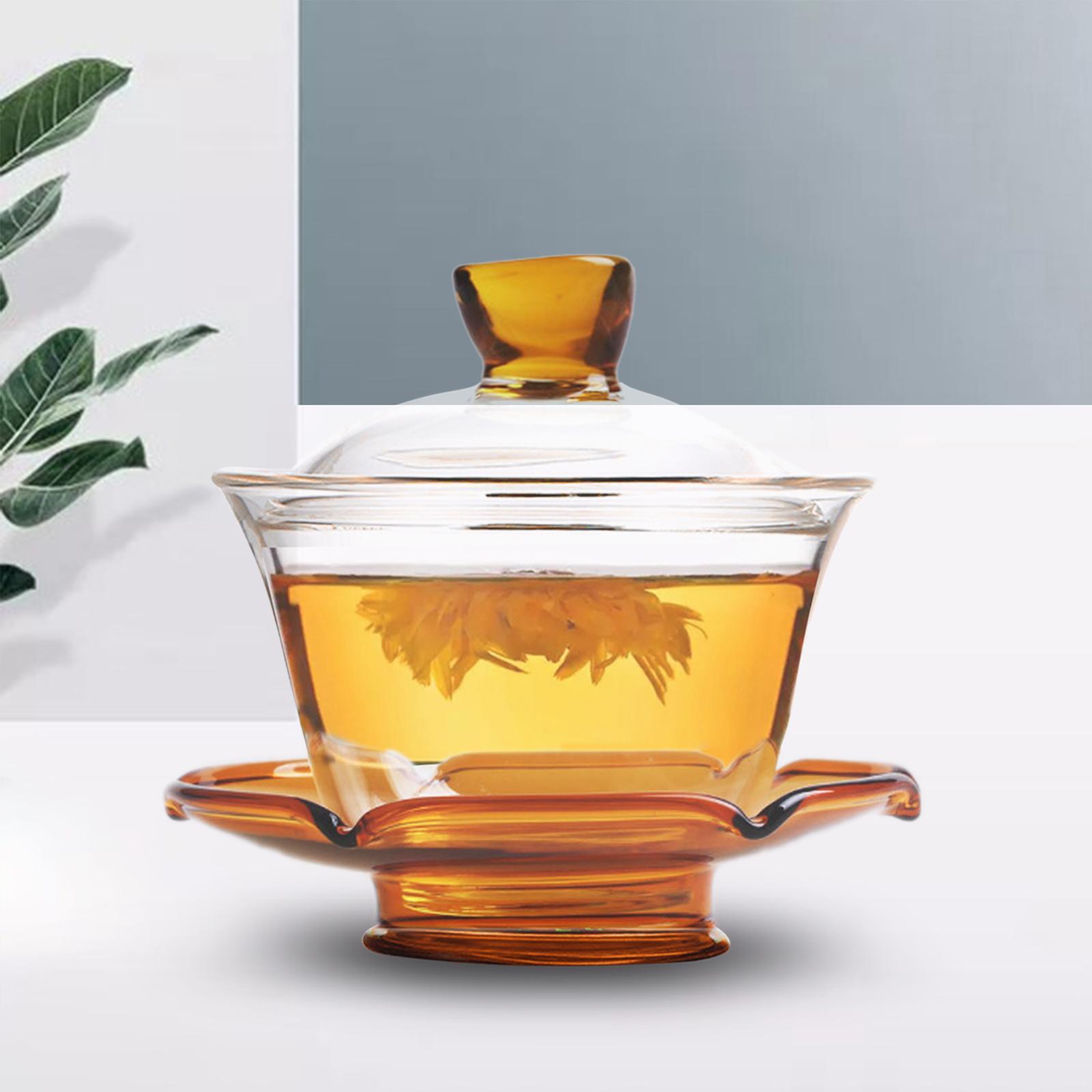 Glass Teapot Set with Lid Tea Maker Tea Cup Transparent Kungfu Glass Tea Set for Office