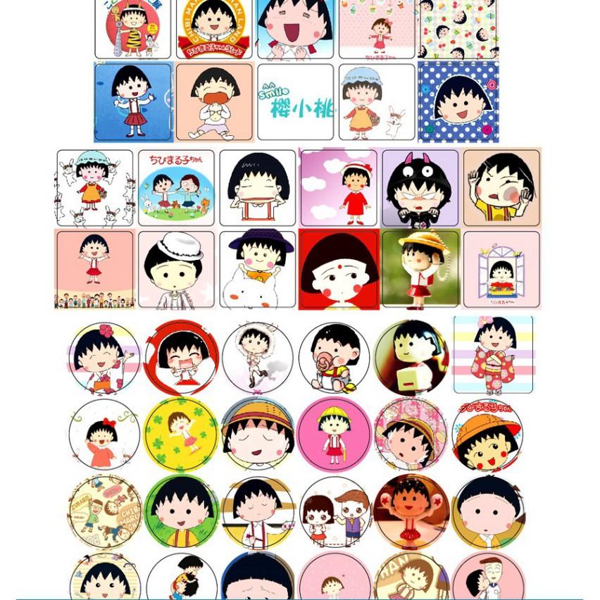 Hộp 46 sticker trang trí hoạt hình nhiều mẫu
