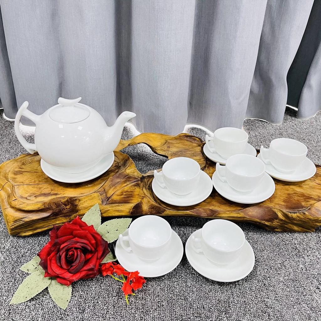 Bưởi Cành - Ấm Trà Đẹp - Bộ Trà Siêu Sang Chảnh - Ấm Chén Bát Tràng Cao Cấp - Bộ Trà Trắng - Vitaminceramics