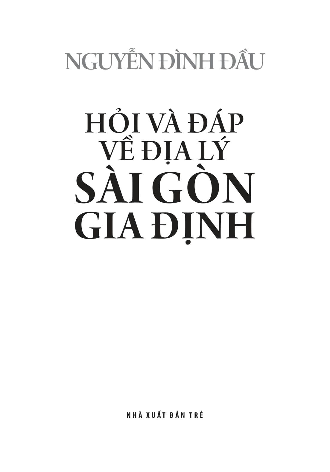 Sách - Hỏi Và Đáp Về Địa Lý Sài Gòn Gia Định