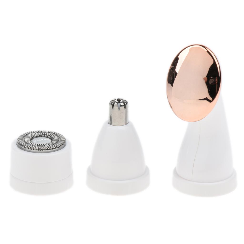 Electric Face Nose Leg Bikini Eyebrow Hair Remover Device Set Gold