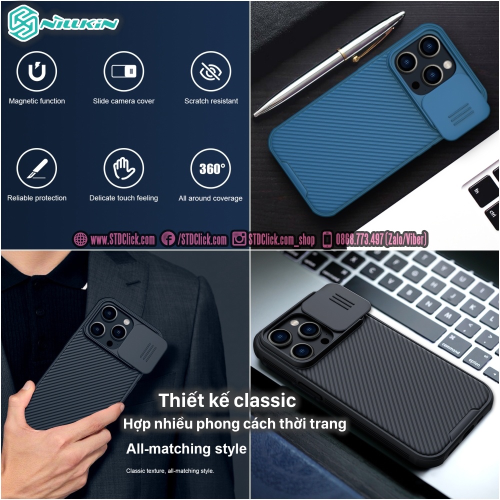ỐP LƯNG DÀNH CHO ĐIỆN THOẠI IPHONE 14 PRO MAX NILLKIN CAMSHIELD PRO NILLKIN