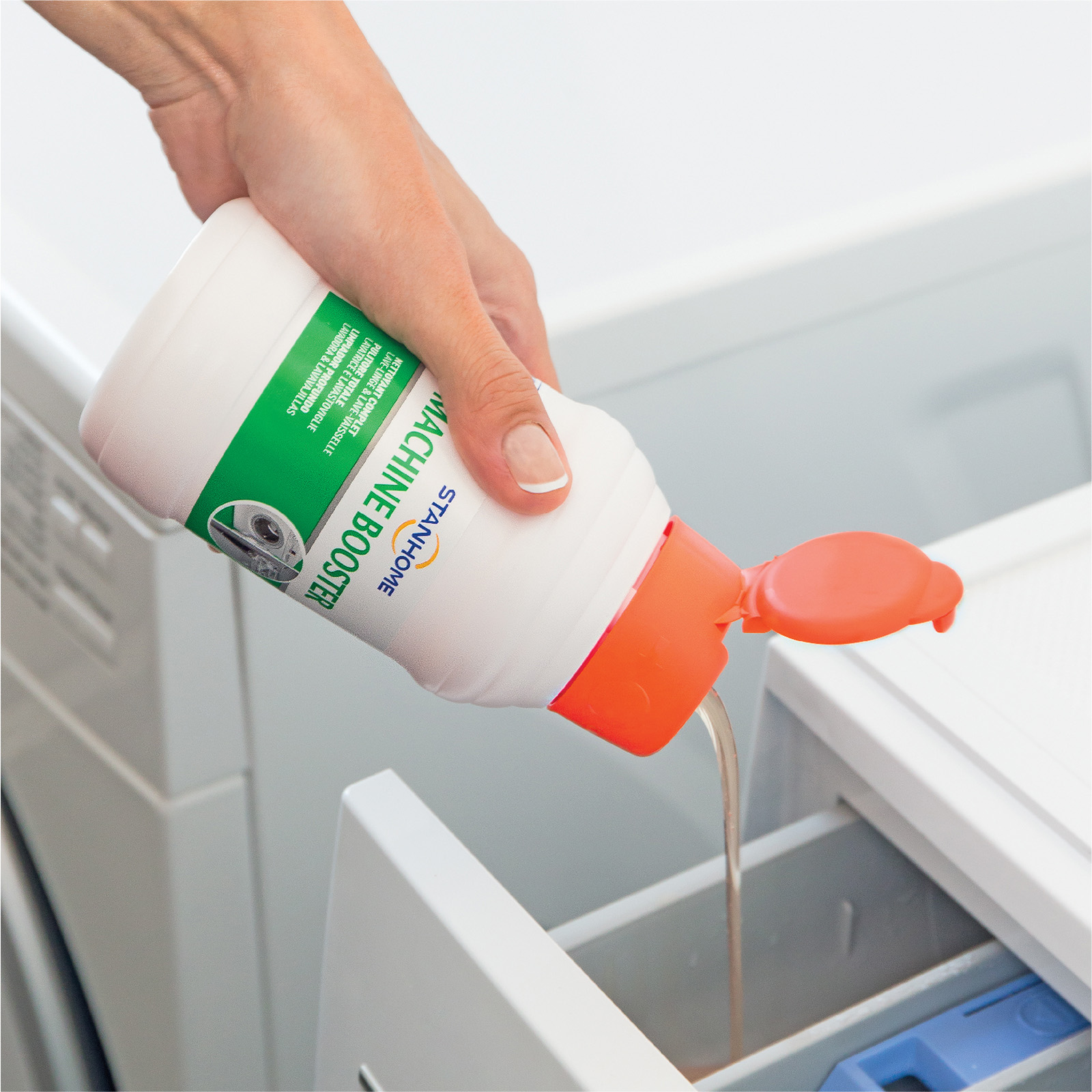 Dung dịch vệ sinh lồng giặt, máy rửa chén Stanhome Machine Booster nguyên liệu tự nhiên 500ml