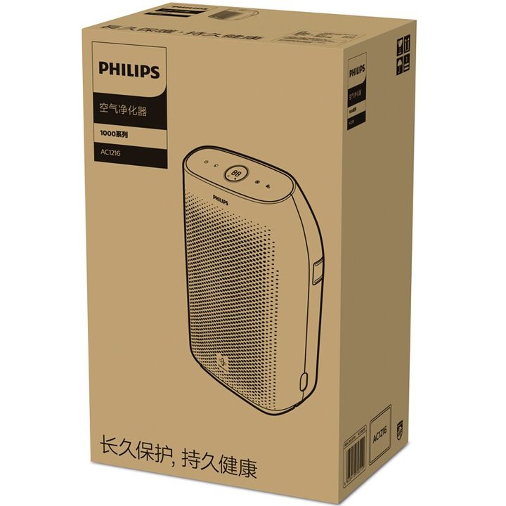 Máy lọc không khí cao cấp trong nhà Philips AC1216/00 công suất 50W, cảm biến chất lượng không khí 4 màu - Hàng chính hãng