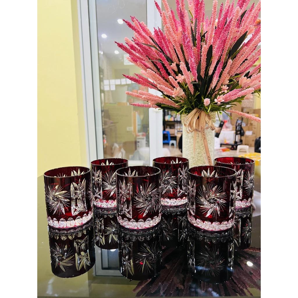 Bộ 6 Cốc Pha Lê Ruby Marika 280ml sang xịn - Made in Poland