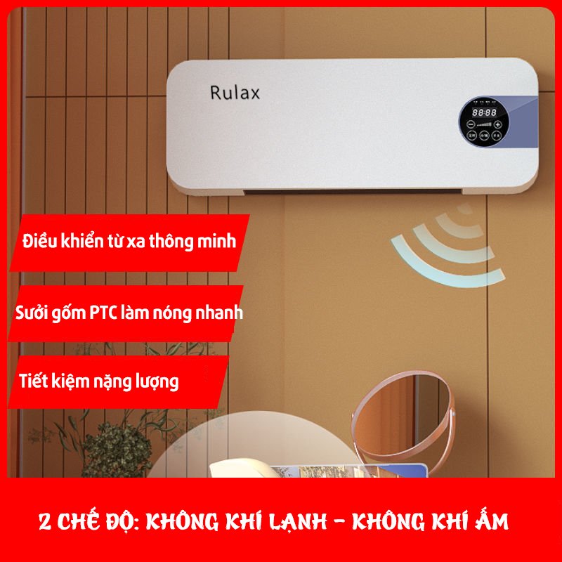 Máy Sưởi Gốm Treo Tường Rulax Đa Chức Năng - Hàng Chính Hãng