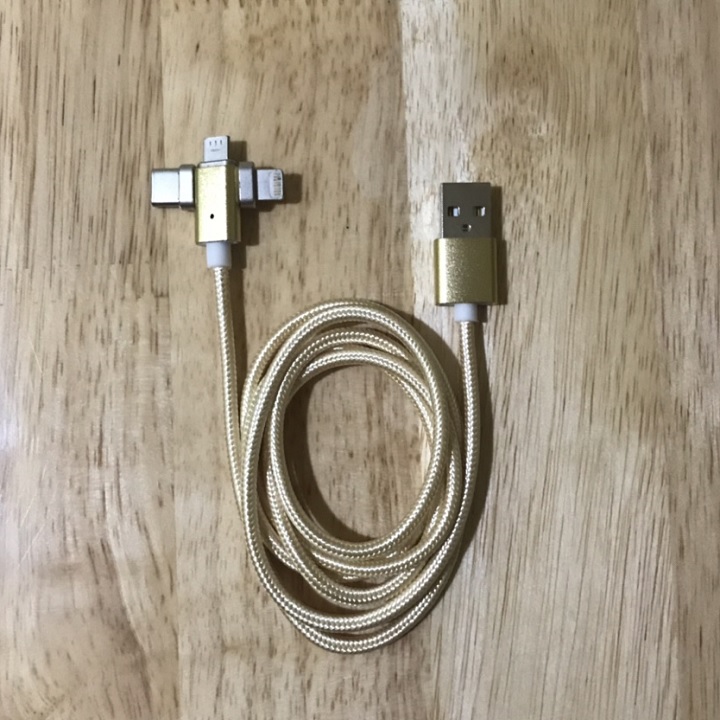 Cáp Sạc Nam Châm 3 Đầu Đa Năng Lightning,Micro USB,Type C