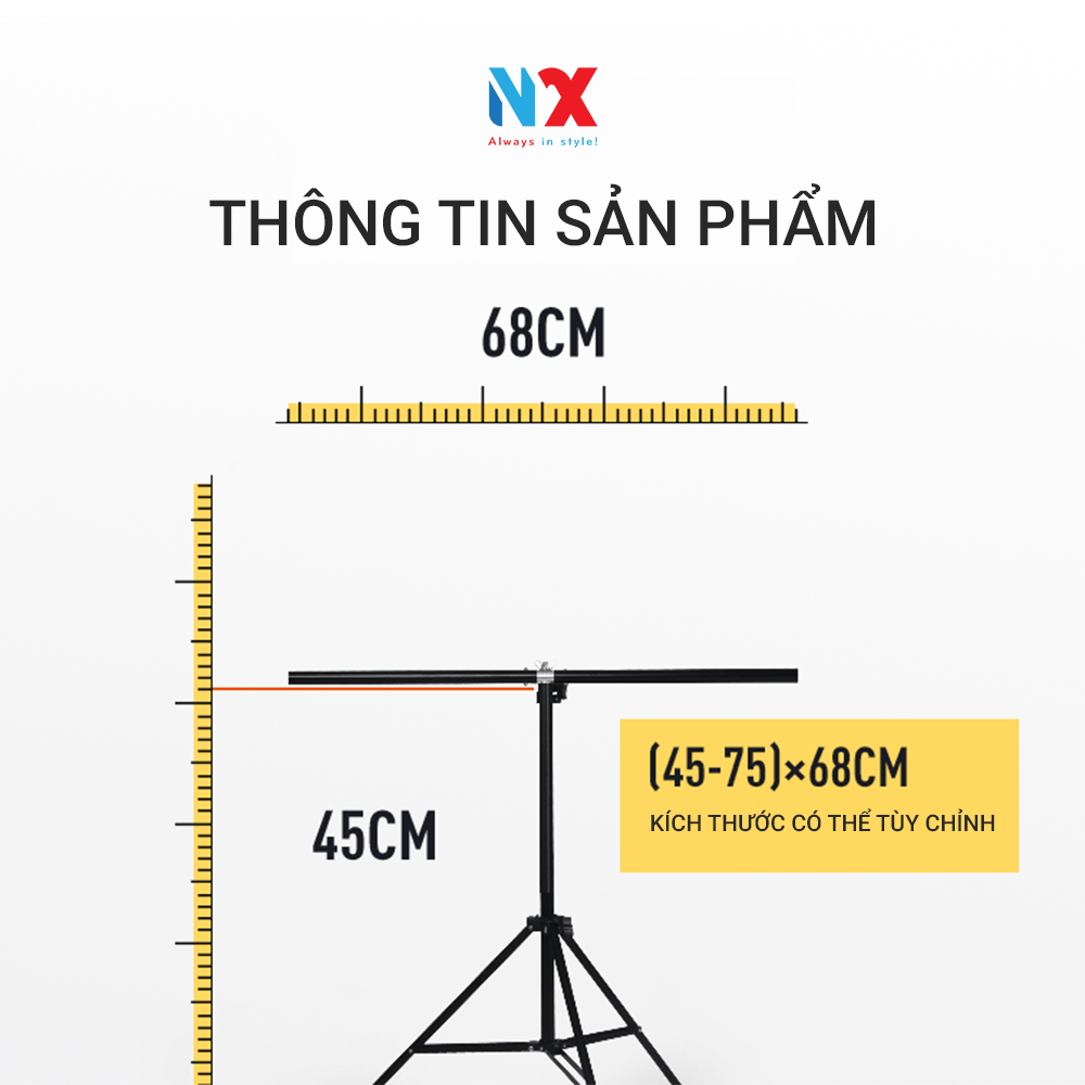 Combo Khung giá treo phông nền chữ U dùng trong studio kích thước 2x3m (Tặng kèm 4 kẹp phông nền) và Khung chữ T (tặng kèm 2 kẹp)