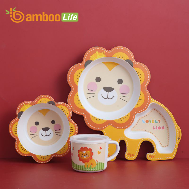 Bộ khay ăn dặm cho bé từ sợi tre Bamboo Life hàng chính hãng Bộ chén bát ăn dặm Đồ dùng ăn dặm cho bé BL035