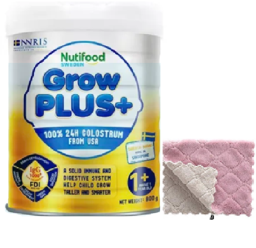 Sữa bột Nutifood Grow Plus vàng 1+ 800G bổ sung sữa non-tặng khăn