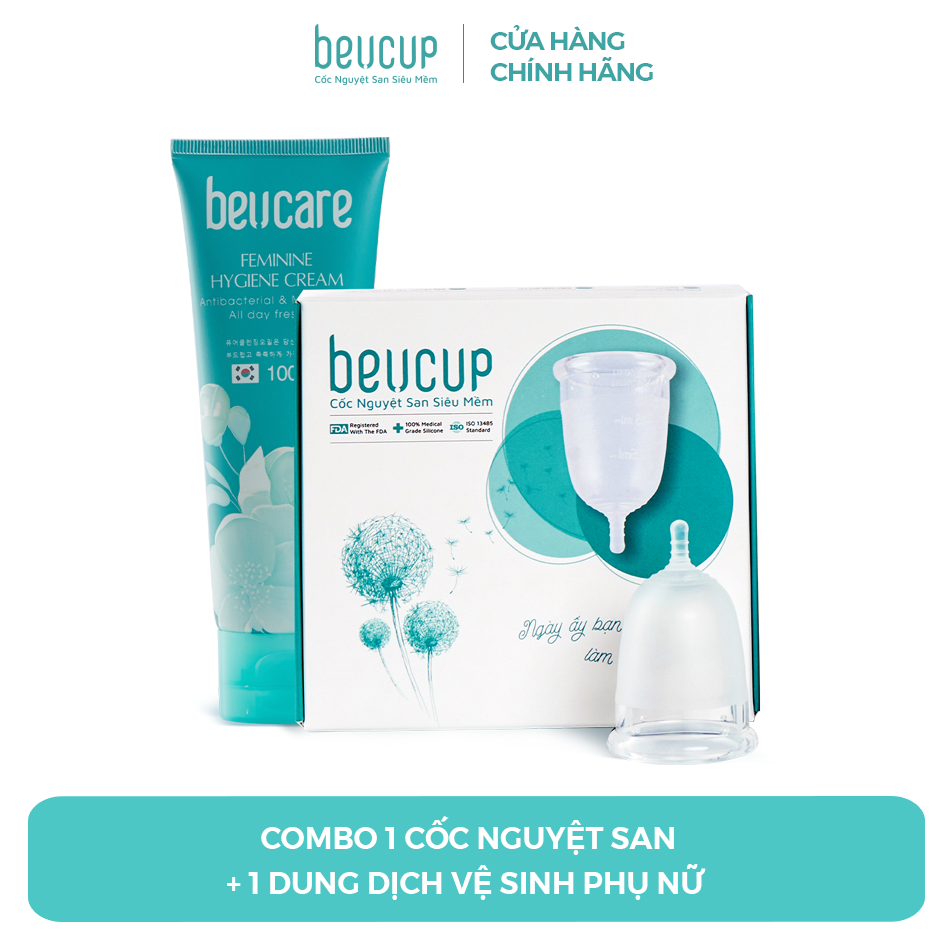 Cốc Nguyệt San BeU Cup và DDVS BeU Care, đạt chuẩn FDA &amp; 100% silicone nhập khẩu Đức (Wacker)