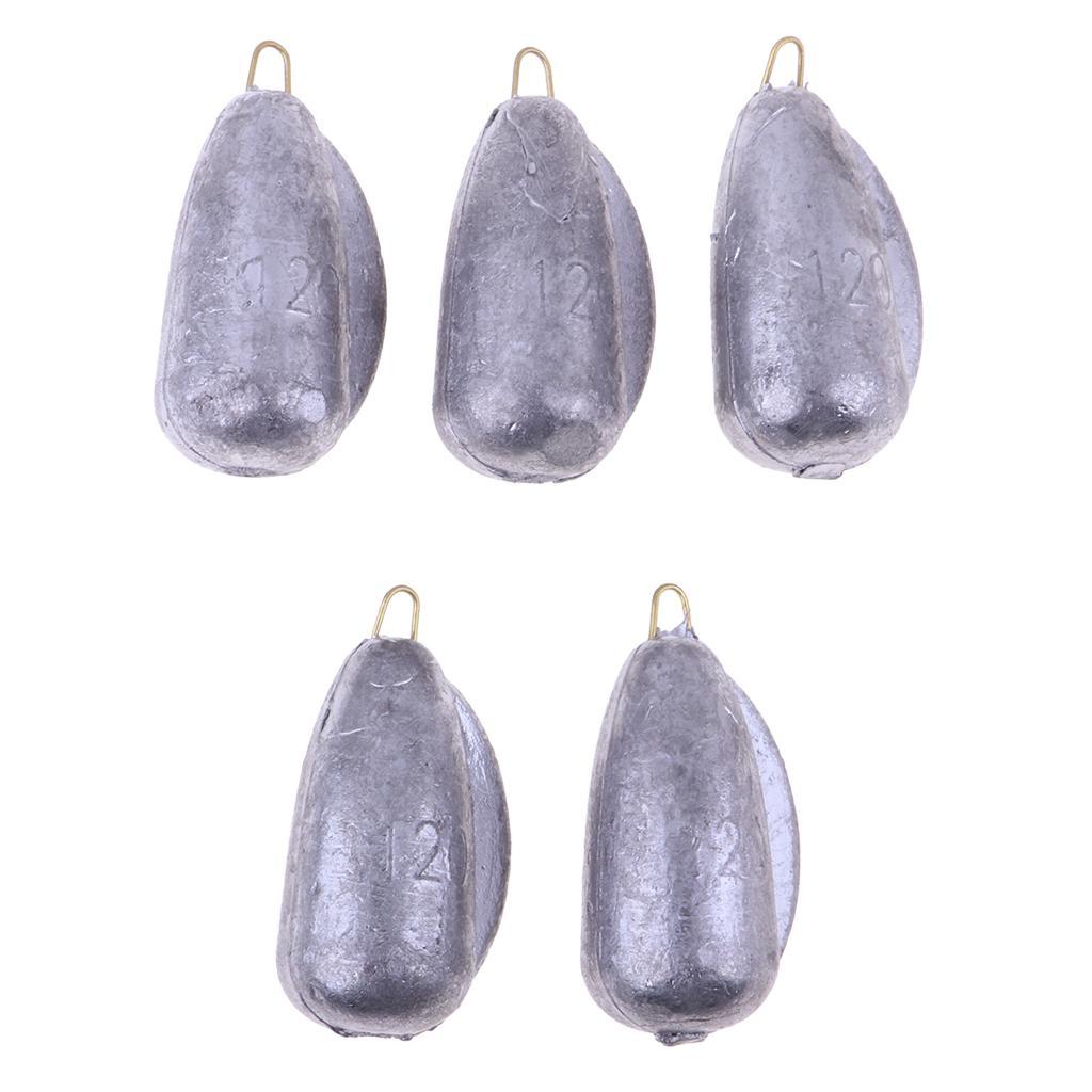 5 Pieces Fishing Lead Weights Sinkers with Connecting Hook for Carp Fishing Tackle Accessories