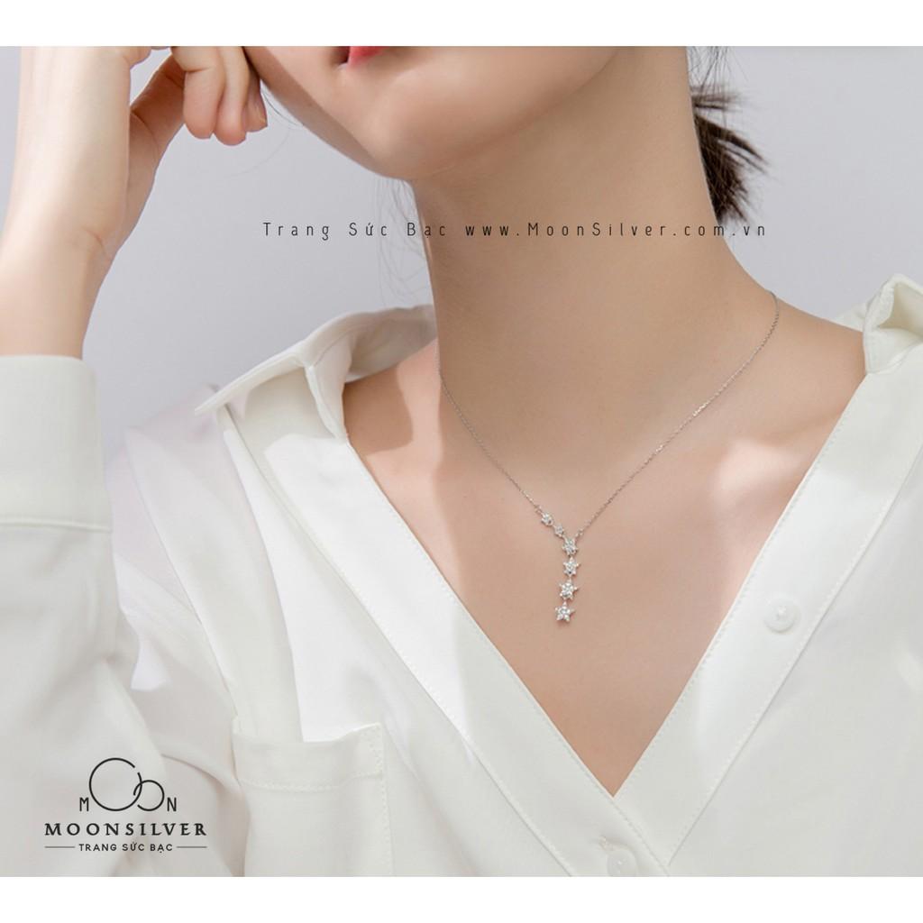 Dây chuyền bạc moonsilver, vòng cổ bạc nữ chuỗi ngôi sao