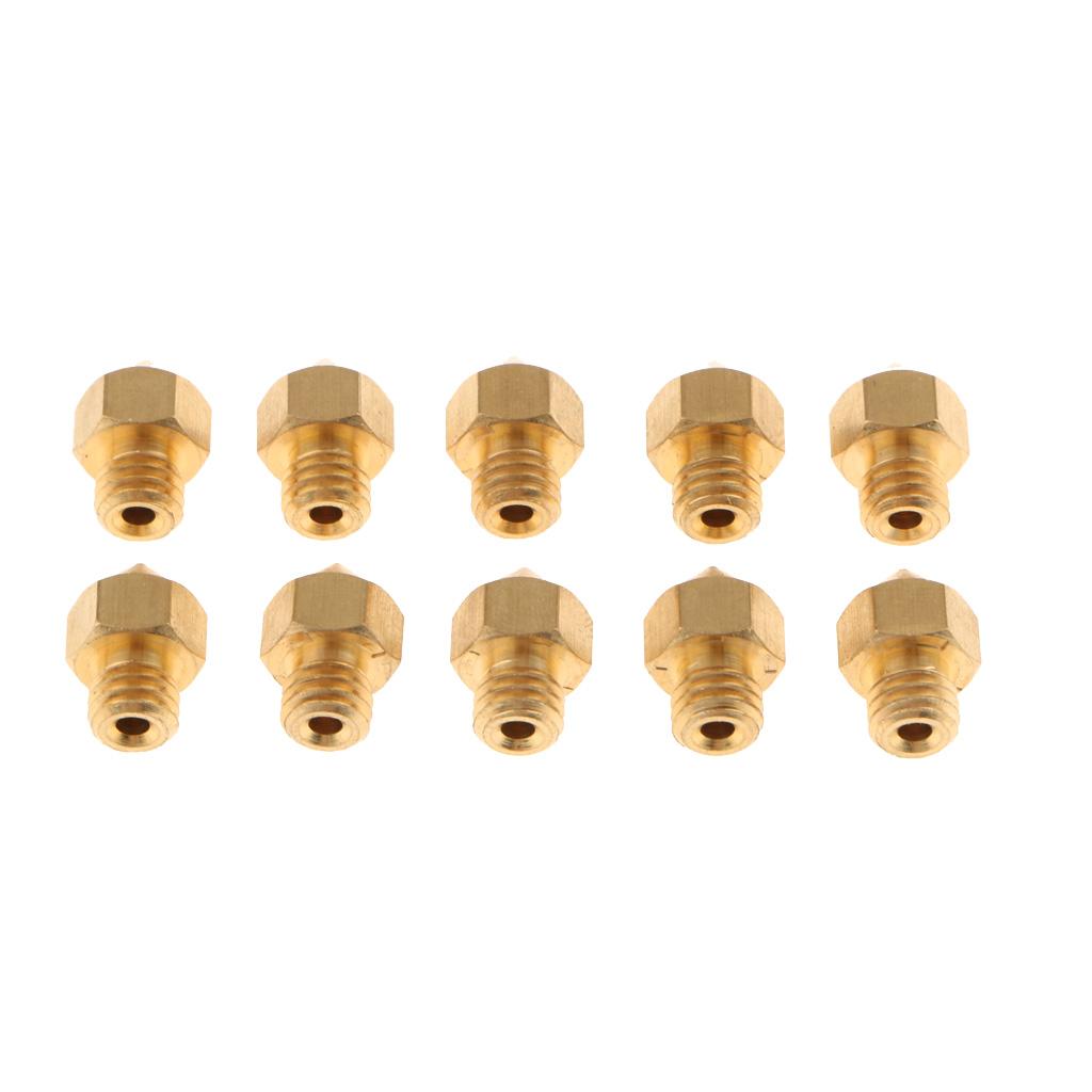 10 Pcs. 3D Printer Nozzle, Extruder Repair Accessory For MK8 3D Printer - Golden