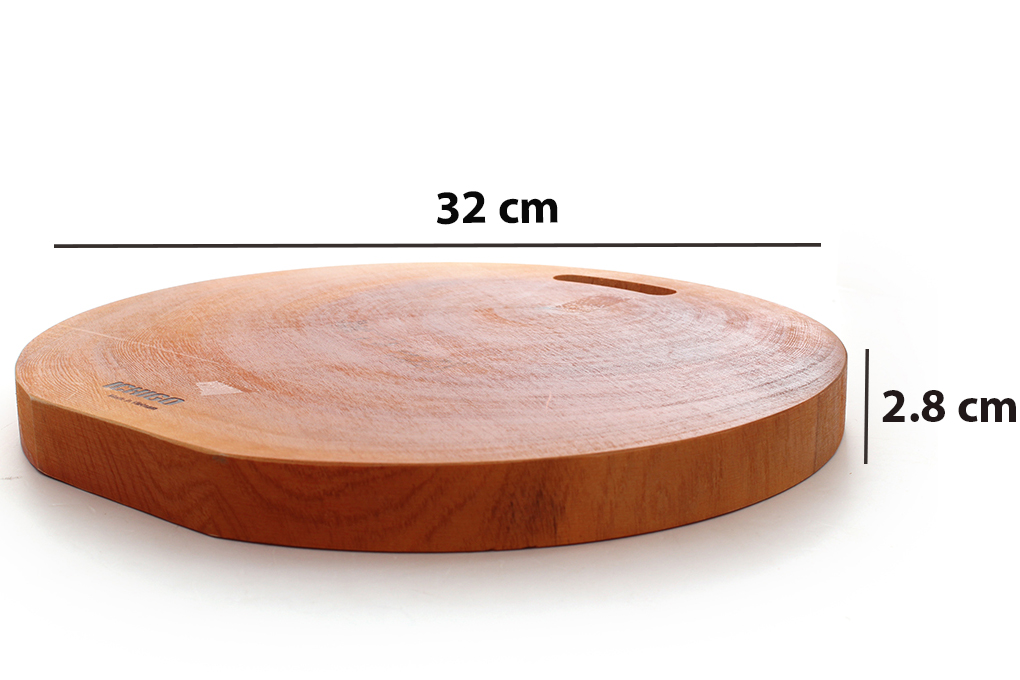 Thớt gỗ vát tròn Ichigo IG-7097 (32 x 2,6 cm)
