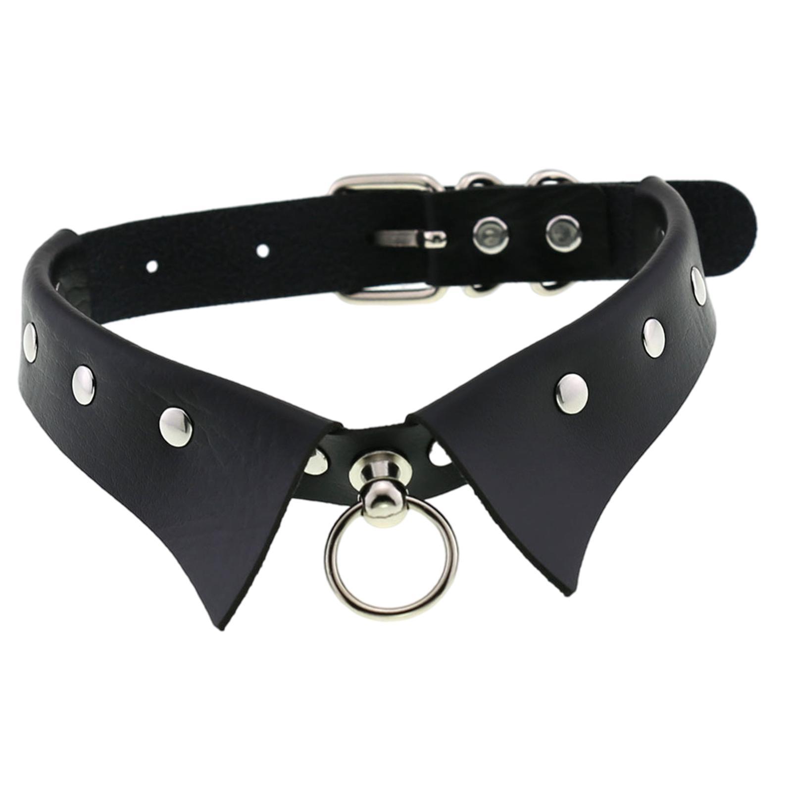 1PC Women Collar Choker Necklace Punk Goth PU Leather