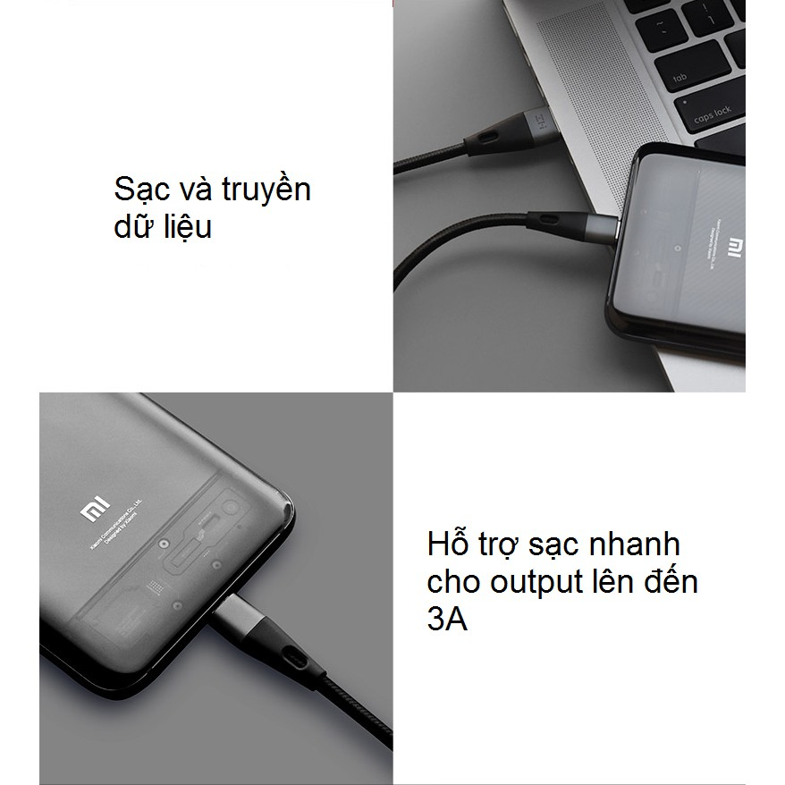 [Hàng Nhập Khẩu] Cáp Sạc Xiaomi ZMI AL706 Type-C 【Siêu bền ◆ Đèn LED