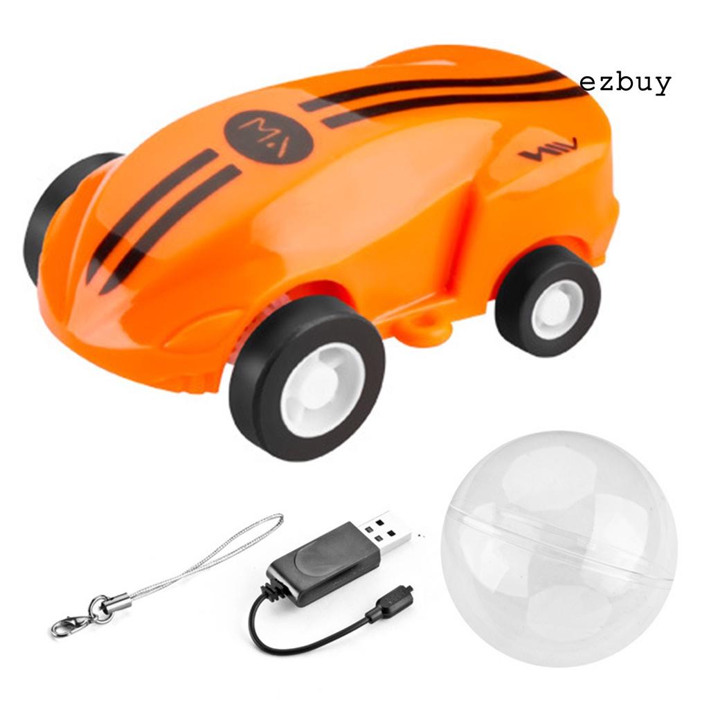 EY-Mini Rechargeable Stunt Car 360 Degree Rotating Pocket Racer with LED Light Toy