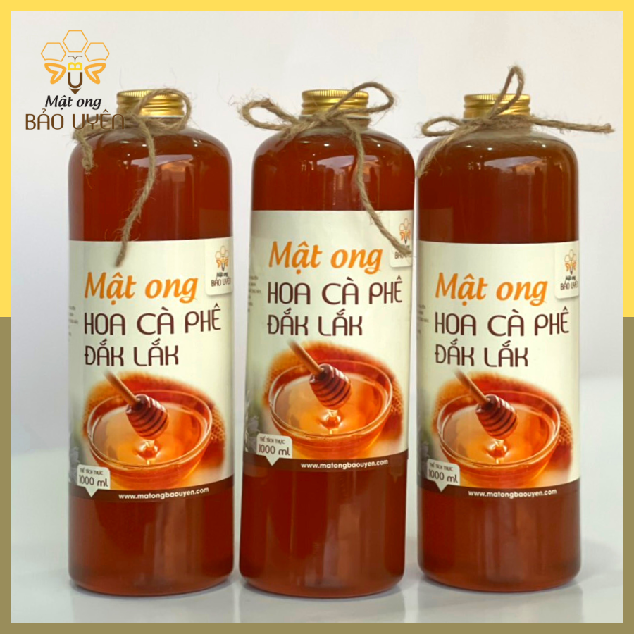 Combo 3 Lít Mật Ong Hoa Cà Phê Nguyên Chất Bảo Uyên Chống Oxy Hóa Tăng Cường Sức Đề Kháng