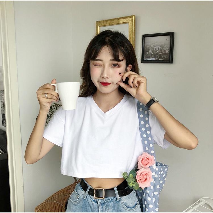 Áo croptop, áo croptop nữ cổ tim đẹp thời trang chất vải thoáng mát thoải mái ACN003