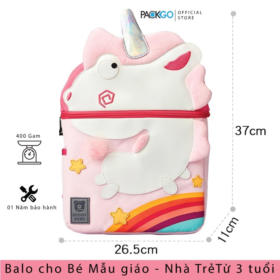 Balo cho bé Gái từ 04 tuổi BeddyBear - Phù hợp học Mầm Non - Cute Bag Unicon / Kỳ lân - Ba lô Thiết kế chống gù lưng - Bảo hành chính hãng 2 năm