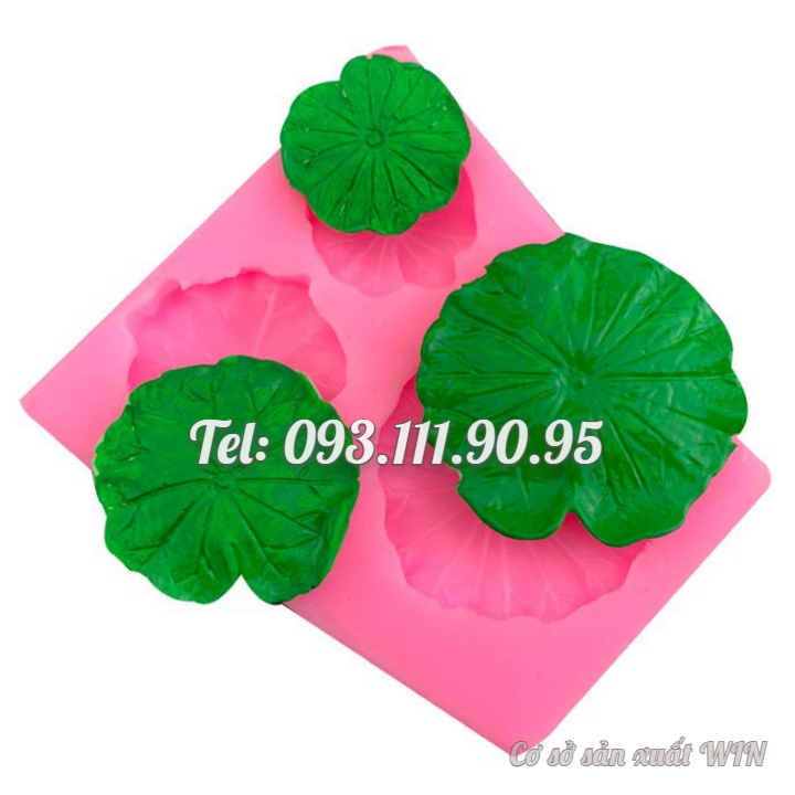 Khuôn silicon làm rau câu 3 lá sen lớn nhỏ - Mã số Q 1228