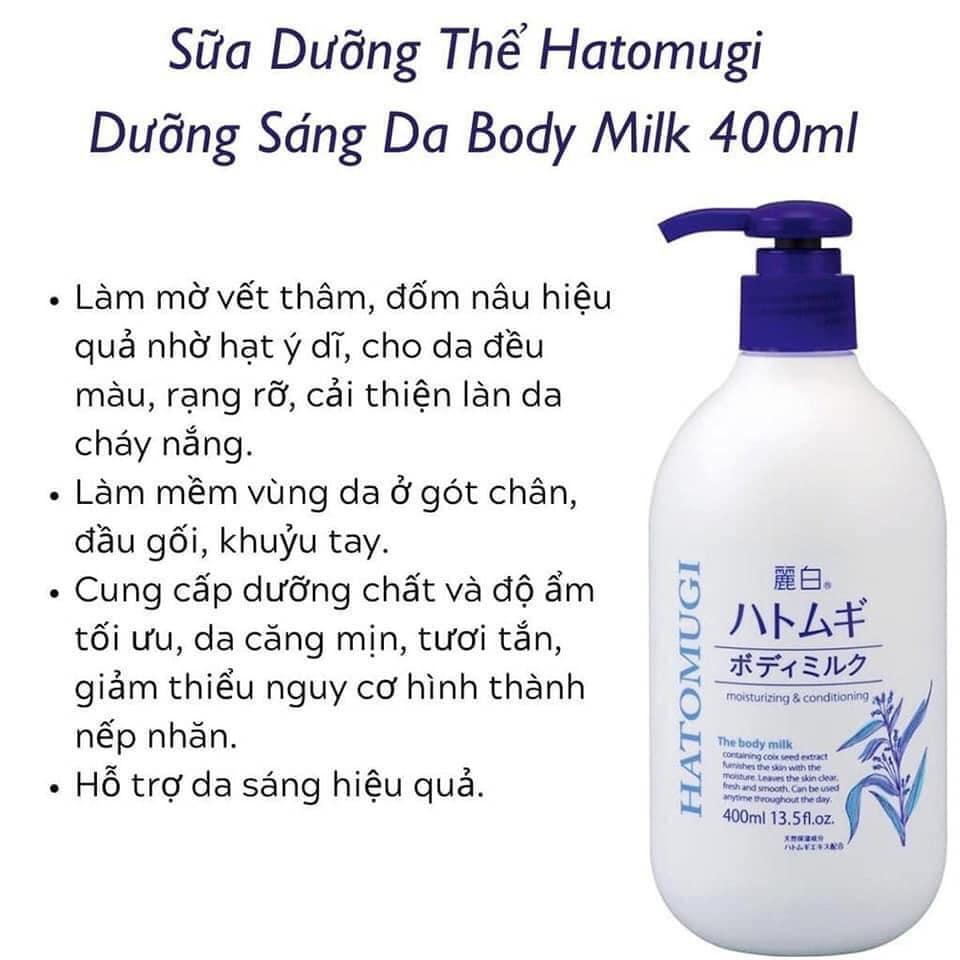 Sữa Dưỡng Thể Dưỡng Sáng Da Nhật Bản Hatomugi Moisturizing &amp;amp; Conditioning The Body Milk 400ml