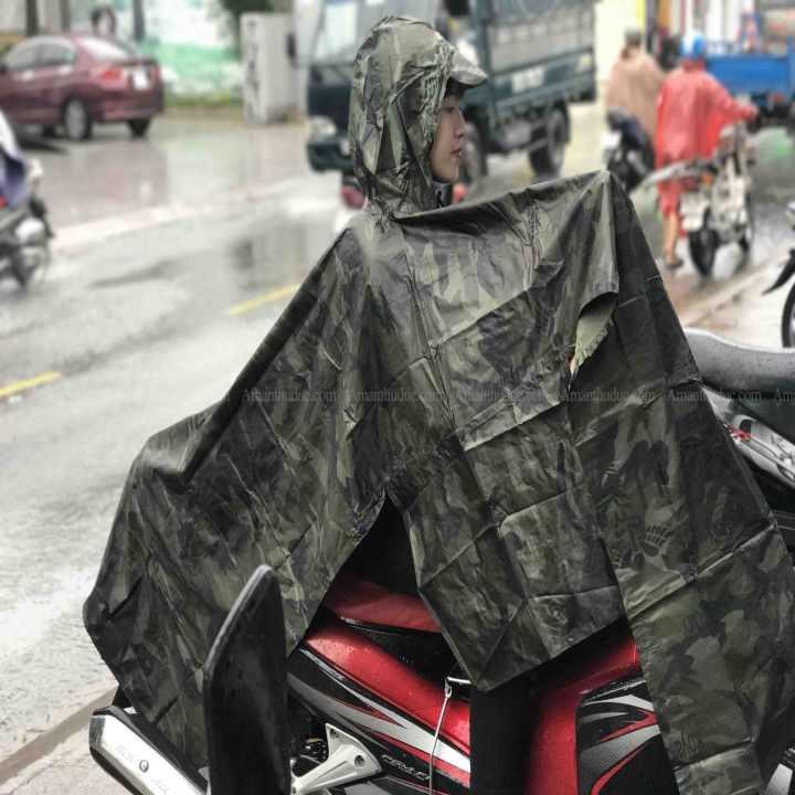Áo Mưa Cánh Dơi Vải Dù Rằn Ri