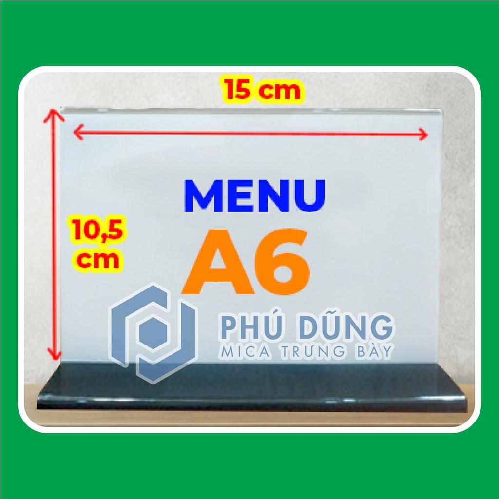 Kệ Menu Mica NGANG A6 - Đế Lùa Tiện Lợi