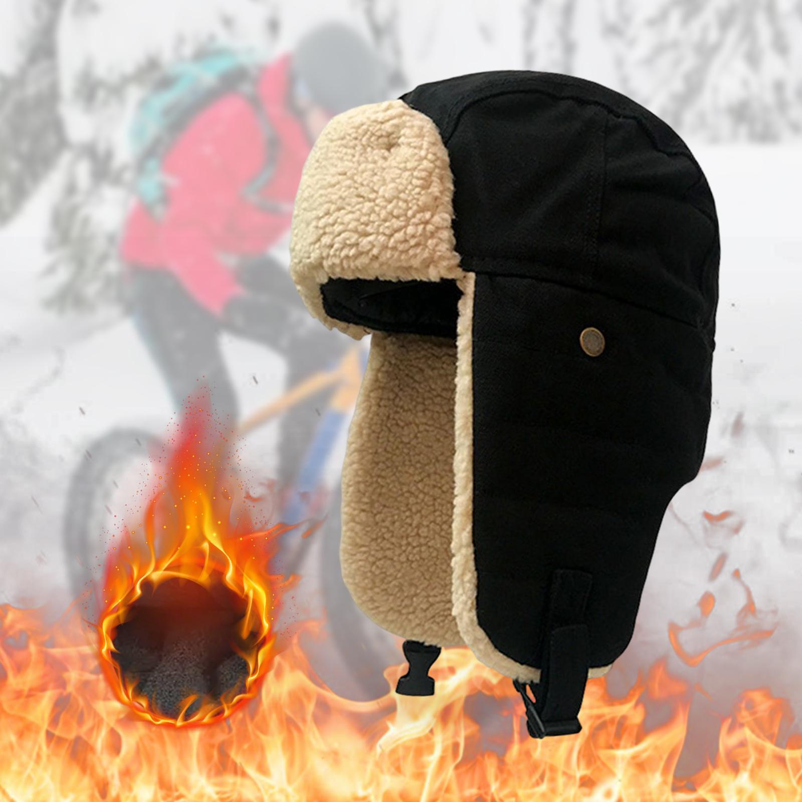 Winter Bomber Hat Ski Caps Hiking Warm Windproof Unisex Trooper Trapper Hat