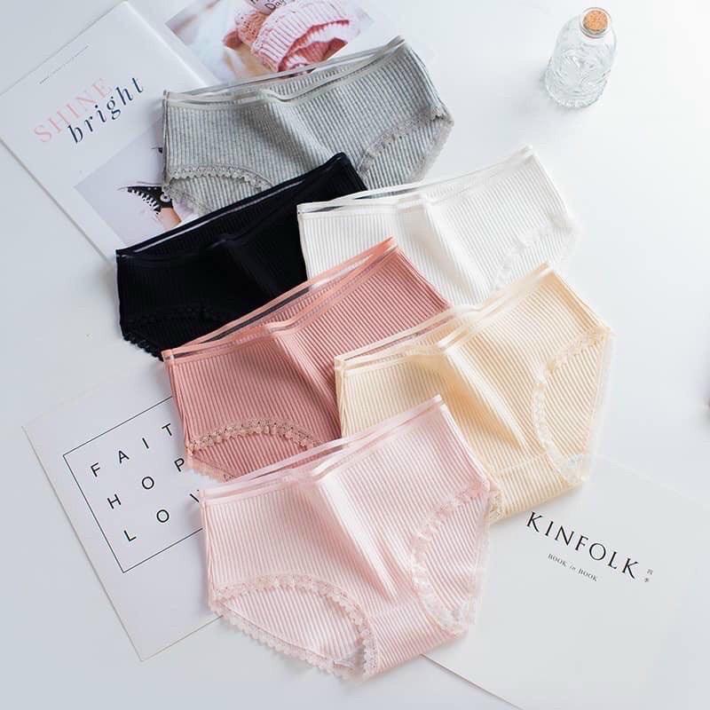 COMBO 10 QUẦN LÓT GÂN TĂM VIỀN REN NHỎ