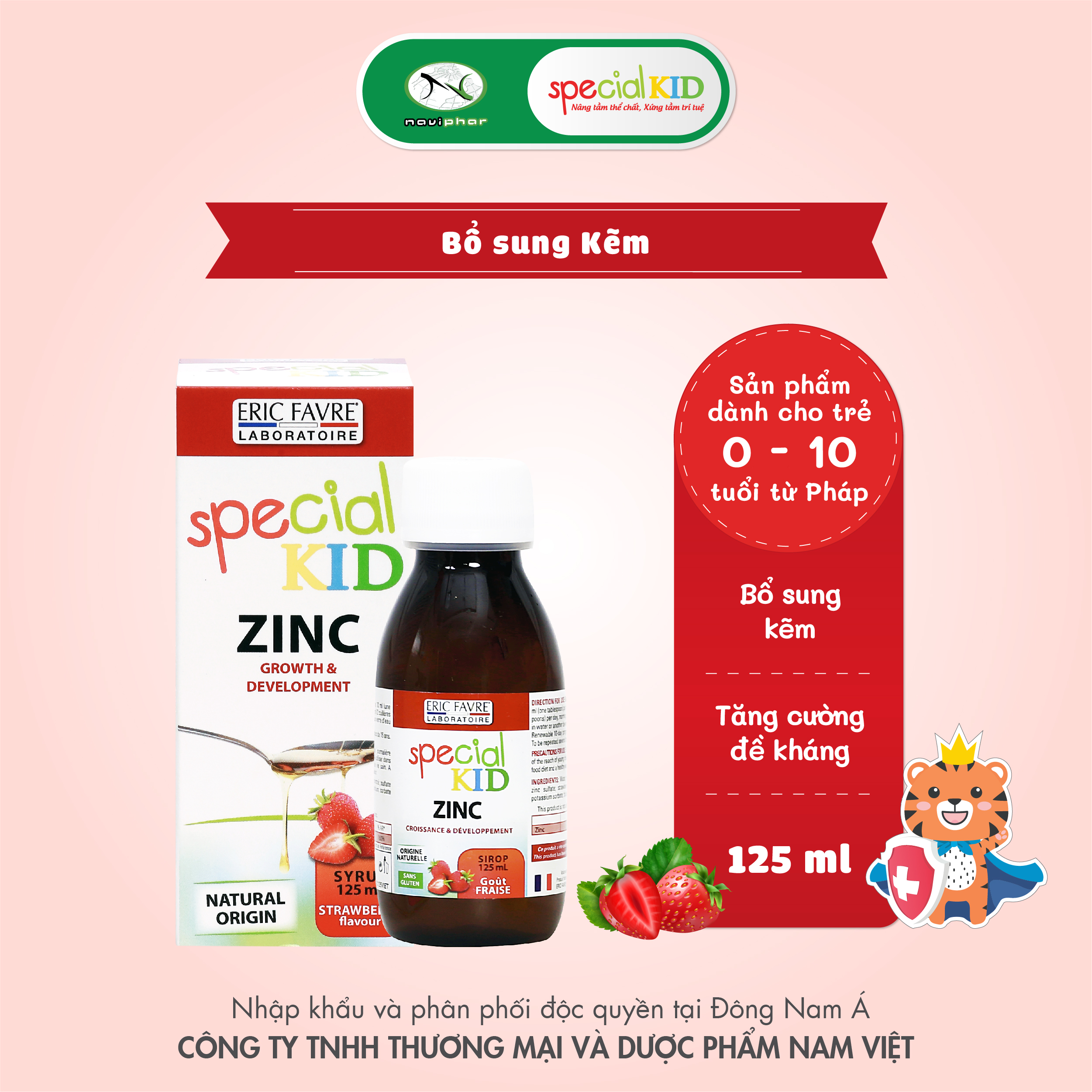 TPBVSK Special Kid Zinc - Bổ sung Kẽm cho cơ thể, hỗ trợ tăng cường sức đề kháng (125ml) [Siro – Nhập khẩu Pháp]