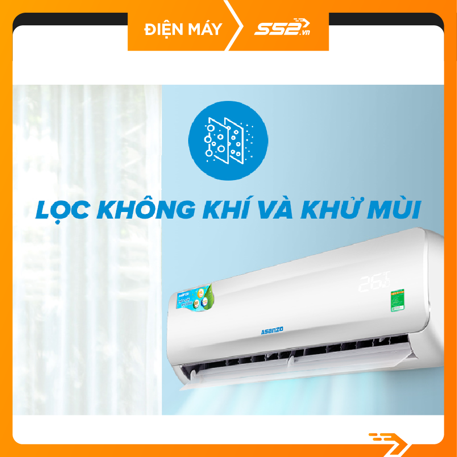 Máy Lạnh Asanzo 1.5 HP S12N66 NON INVERTER - Hàng Chính Hãng - Giao Toàn Quốc