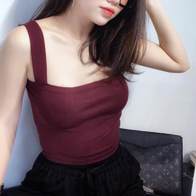 Áo hai dây to dáng croptop, Kiểu ôm body sexxy form ngắn CS004 - NhiNhi Shop
