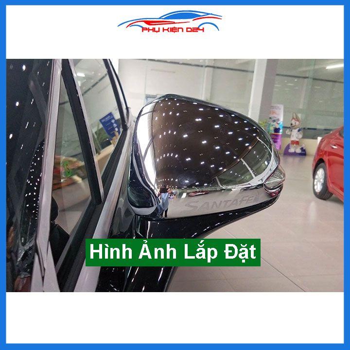 Ốp gương Santafe 2019-2020-2021-2022 mạ crom bảo vệ chống trầy trang trí làm đẹp xe