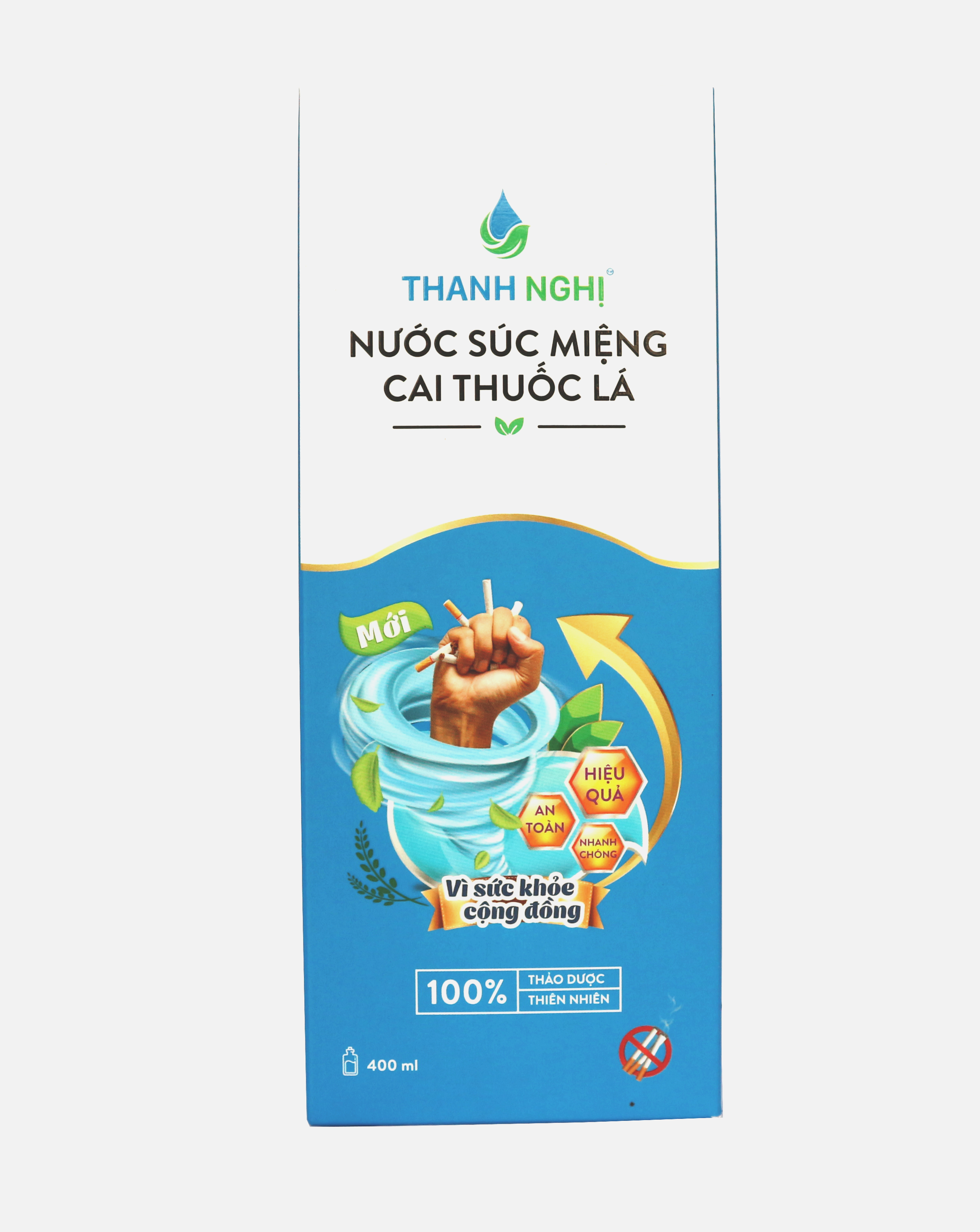 Combo 02 Hộp Nước Súc Miệng Cai Thuốc Lá, Thuốc Lào Thanh Nghị - Hỗ trợ cai thuốc lá hiệu quả (Mẫu mới) 01 chai x 400ml