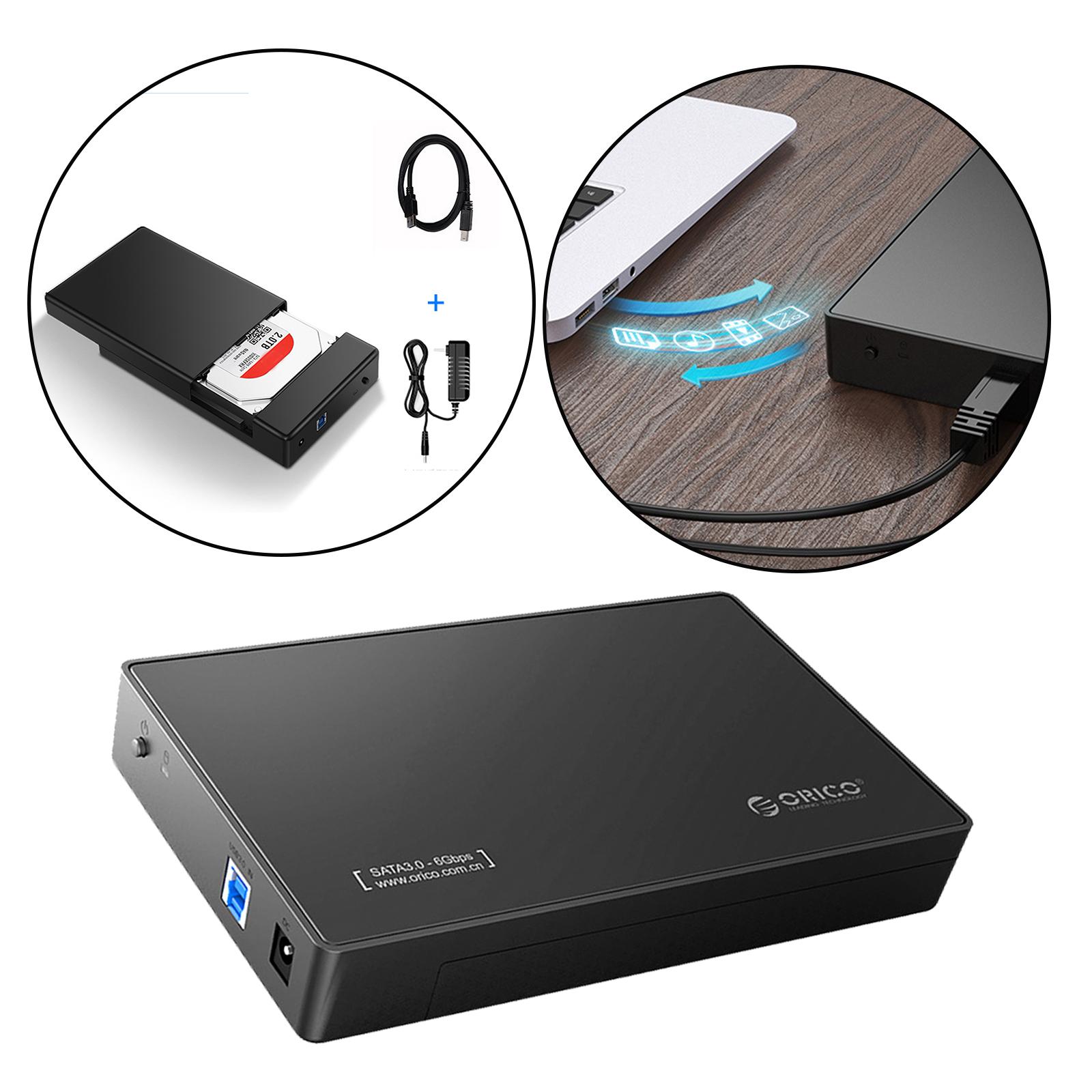 Durable USB 3.0 External Hard Drive Enclosure Disk Case 12V Adapter Support UASP for SATA III HDD SSD 3.5 2.5 Inch