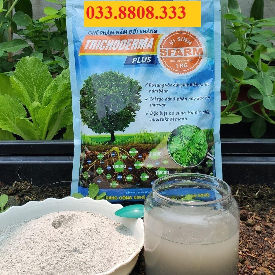 CHẾ PHẨM NẤM ĐỐI KHÁNG TRICHODERMA PLUS SFARM GÓI 1KG
