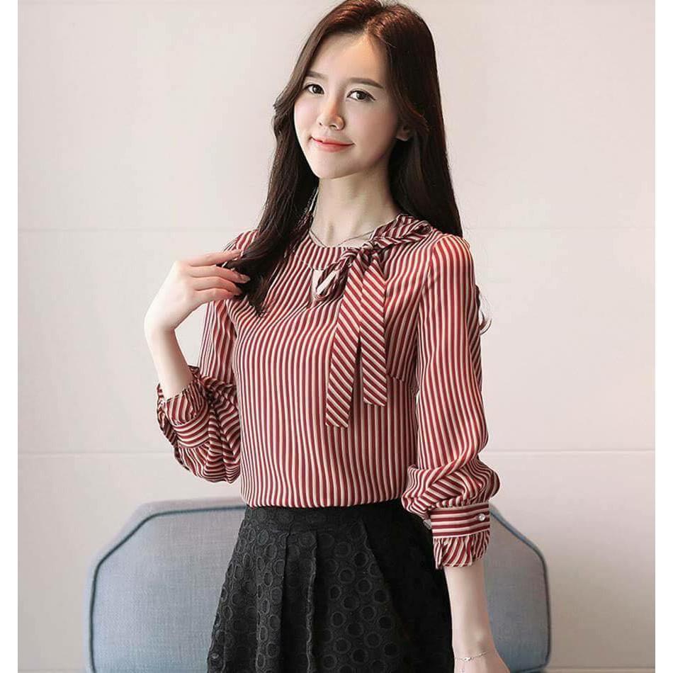 SỐC SƠ MI KẺ SỌC BUỘC NƠ CỔ SM140