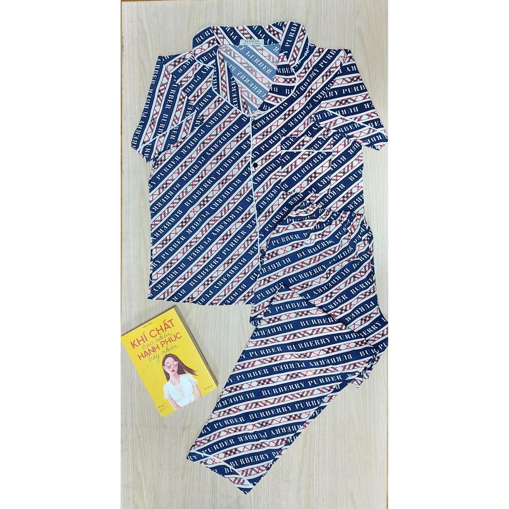 Đồ bộ mặc nhà pijama lụa họa tiết cực mát