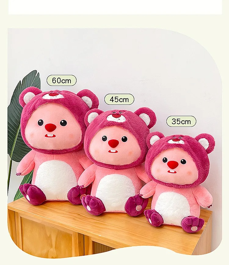 Thú nhồi bông Loopy tai heo đáng yêu - Size 23cm - Nón ngẫu nhiên - Quà tặng gấu bông Loopy hải ly cosplay cute nhiều mẫu.