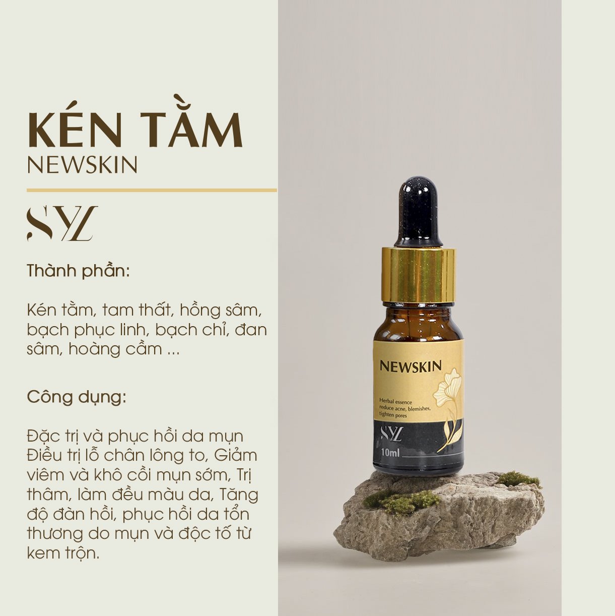 Serum trị mụn kén tằm Newskin - Chuyên hỗ trợ điều trị và phục hồi da mụn