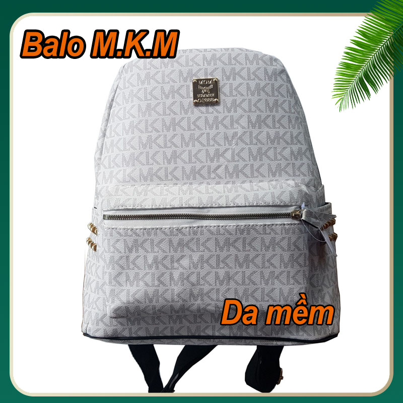 Balo MKM Unisex da PU mềm phong cách Hàn Quốc Size 40cm M240