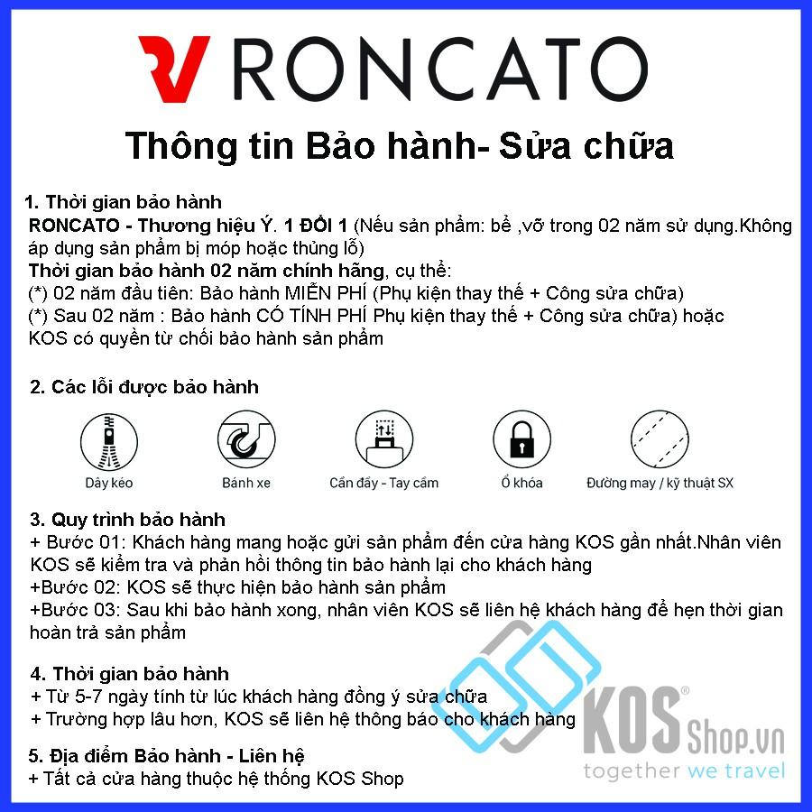 Vali du lịch Roncato Antares 24 inch, nhựa ABS dẻo chống va đập, khóa mã số TSA tiêu chuẩn quốc tế, bánh xe kép xoay 360 độ