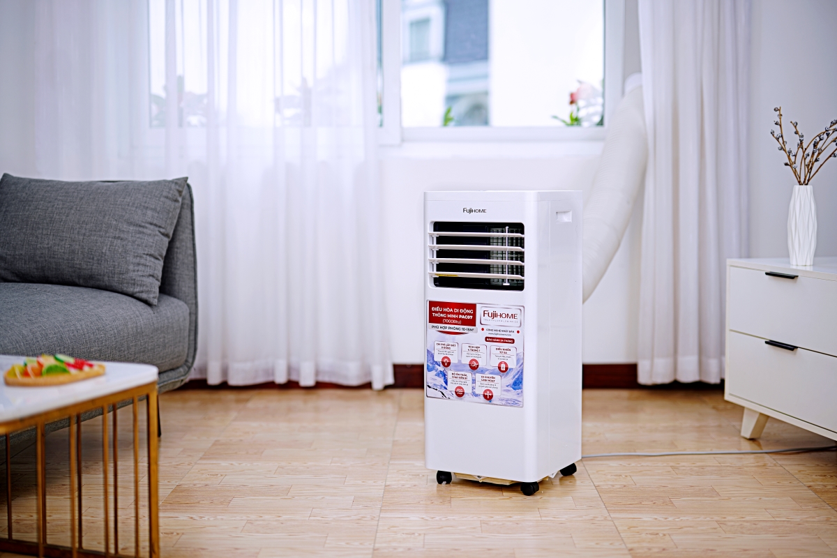 Điều hoà di động kiêm hút ẩm 7000BTU FUJIHOME, máy lạnh đứng di động mini có điều khiển từ xa không cần lắp đặt, giao hàng toàn quốc - Hàng Nhập Khẩu