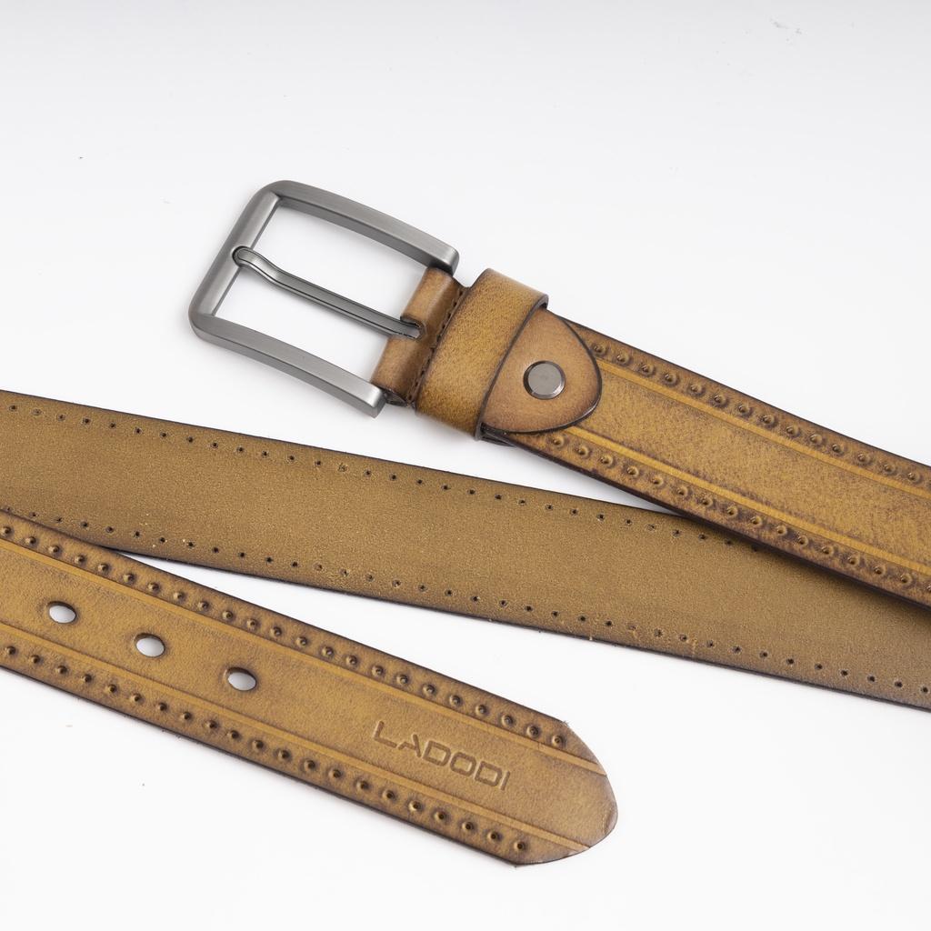 LADODI Thắt Lưng Da Bò Thật 3.8 Cm Khóa Gài Hợp Kim Sáng Màu Thời Trang Cao Cấp Cho cả Nam và Nữ - Bảo Hành 2 Năm