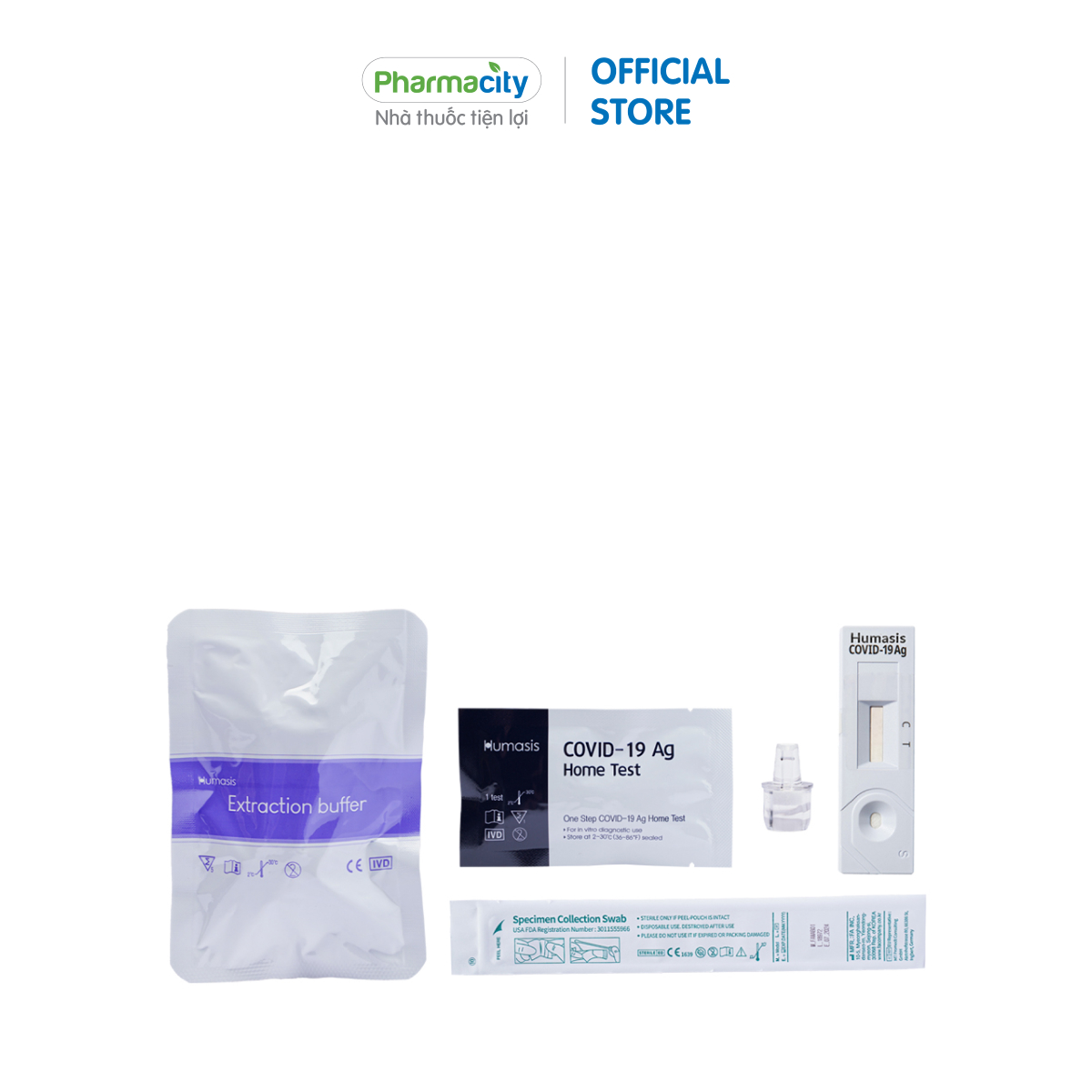 Bộ xét nghiệm nhanh COVID-19 tại nhà Humasis COVID-19 Ag Home Test (Hộp 25 KIT/5 KIT)