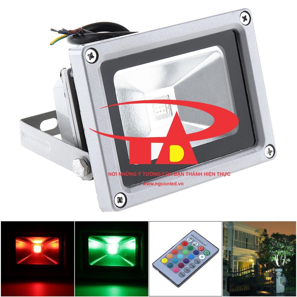 Đèn pha led 10W đổi màu